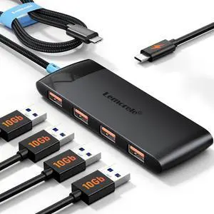 10Gbps USB C Hub, 4 Ports USB3.2 Splitter for Laptop, USB C Multiport Adapter w/Charging Port, for MacBook Pro/Air, iMac, Surface Pro, Dell, HP, iPad, Samsung, Etc., 1.97ft Cable 10Gbps USB C Hub, 4 Ports USB3.2 Splitter for Laptop, USB C Multiport Adapter w/Charging Port, for MacBook Pro/Air, iMac, Surface Pro, Dell, HP, iPad, Samsung, Etc., 1.97ft Cable