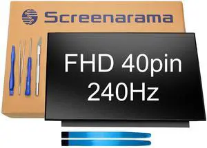 SCREENARAMA New Screen Replacement for MSI Delta 15 A5EFK MS-15CK (40pin 240Hz) FHD 1920x1080 IPS LCD LED Display with Tools and Tape SCREENARAMA New Screen Replacement for MSI Delta 15 A5EFK MS-15CK (40pin 240Hz) FHD 1920x1080 IPS LCD LED Display with Tools and Tape