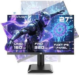 TITAN ARMY Gaming Monitor 27 Inch, 4K@160Hz, FHD@320Hz, Fast IPS 1ms HDR400, Adaptive-Sync, 135% sRGB, VESA, HDMI 2.1, DP 1.4, Swivel Tilt Height Pivot Adjustable, P2712V TITAN ARMY Gaming Monitor 27 Inch, 4K@160Hz, FHD@320Hz, Fast IPS 1ms HDR400, Adaptive-Sync, 135% sRGB, VESA, HDMI 2.1, DP 1.4, Swivel Tilt Height Pivot Adjustable, P2712V