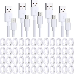 Kanayu 50 Pcs Micro USB Cable Bulk, 3.3 Ft, 2A Cable Charge Cord, White Kanayu 50 Pcs Micro USB Cable Bulk, 3.3 Ft, 2A Cable Charge Cord, White
