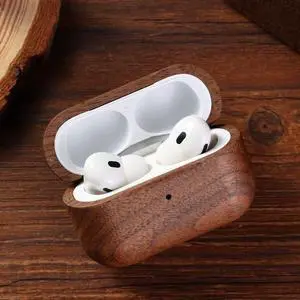 Handmade Natural Wood Case with Wristlet ^^ Full-Body Protective Wood Case for Apple Airpod with Holes for Lanyard (Walnut, Airpod pro) Handmade Natural Wood Case with Wristlet ^^ Full-Body Protective Wood Case for Apple Airpod with Holes for Lanyard (Walnut, Airpod pro)