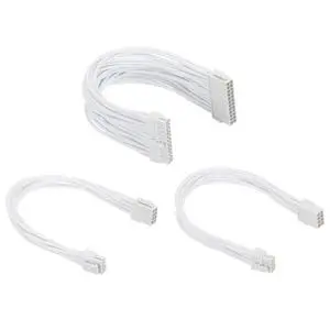 PATIKIL Power Supply Extension Cable Kit 30cm 18AWG, 1 Set ATX 24-P+8-P+PCI-E 8-P(4+4) PSU Cable Extension Sleeved Kit for PSU to Motherboard GPU, White PATIKIL Power Supply Extension Cable Kit 30cm 18AWG, 1 Set ATX 24-P+8-P+PCI-E 8-P(4+4) PSU Cable Extension Sleeved Kit for PSU to Motherboard GPU, White