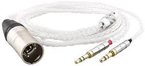 Tirstrup 4-Pin XLR Balanced Male Cable 2m Pure Silver Headphone Cables for Hifiman Ananda, Denon AH-D600, AH-D7200, AH-D7100 and Other Audio Player (NEUTRIK 4 Pin XLR to Dual 3.5mm Male Version) Tirstrup 4-Pin XLR Balanced Male Cable 2m Pure Silver Headphone Cables for Hifiman Ananda, Denon AH-D600, AH-D7200, AH-D7100 and Other Audio Player (NEUTRIK 4 Pin XLR to Dual 3.5mm Male Version)