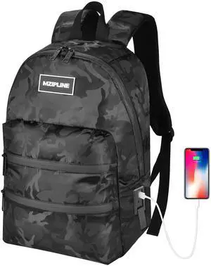 MZIPLINE Backpack Bag With TSA Lock & Key-Smell Proof-Water Resistant Laptop Daypack Travel bags for Men & Women Travel (Camouflage Black) MZIPLINE Backpack Bag With TSA Lock & Key-Smell Proof-Water Resistant Laptop Daypack Travel bags for Men & Women Travel (Camouflage Black)