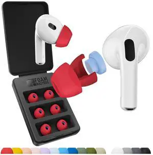 Ultra-Premium Silicone-Memory Foam Ear Tips for AirPods Pro 1st and 2nd Gen ^^ Ultra Secure for Athletes ^^ Comfortable ^^ Better Sound ^^ by Foam Masters SportMagic (Red, Assorted S/M/L) Ultra-Premium Silicone-Memory Foam Ear Tips for AirPods Pro 1st and 2nd Gen ^^ Ultra Secure for Athletes ^^ Comfortable ^^ Better Sound ^^ by Foam Masters SportMagic (Red, Assorted S/M/L)