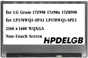 HPDELGB for LG Gram 17Z990 17z90n 17ZB990 for LP170WQ1-SPA1 LP170WQ1-SPE1 LCD LED Display Screen Replacement 17.0 inch 40PIN 25601600 WQXGA IPS (Non-Touch Screen) HPDELGB for LG Gram 17Z990 17z90n 17ZB990 for LP170WQ1-SPA1 LP170WQ1-SPE1 LCD LED Display Screen Replacement 17.0 inch 40PIN 25601600 WQXGA IPS (Non-Touch Screen)