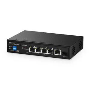 6 Port 2.5G PoE Managed Switch, 10G SFP+ Slot, IEEE802.3af/at 100W, Support Trunk/LACP/VLAN/QOS/Extender/Watchdog, Metal Multi-Gigabit Desktop/Wallmount Network Switch 6 Port 2.5G PoE Managed Switch, 10G SFP+ Slot, IEEE802.3af/at 100W, Support Trunk/LACP/VLAN/QOS/Extender/Watchdog, Metal Multi-Gigabit Desktop/Wallmount Network Switch