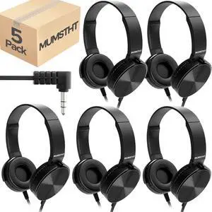 Kids Headphones Bulk 5 Pack,Durable Wired Classroom Headphones for Students,On Ear Comfy Swivel Earphones for School,Library,Children's Online Learning,HQ Stereo Sound 3.5mm Jack (Black YS004) Kids Headphones Bulk 5 Pack,Durable Wired Classroom Headphones for Students,On Ear Comfy Swivel Earphones for School,Library,Children's Online Learning,HQ Stereo Sound 3.5mm Jack (Black YS004)