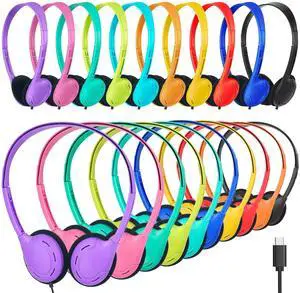 OSSZIT USB C Headphones Bulk 10 Pack for Classroom School Kids,On-Ear Wired Type C Headphones Compatible with Pad Smartphones for Boys Girls Students Travel Mixed Colors OSSZIT USB C Headphones Bulk 10 Pack for Classroom School Kids,On-Ear Wired Type C Headphones Compatible with Pad Smartphones for Boys Girls Students Travel Mixed Colors
