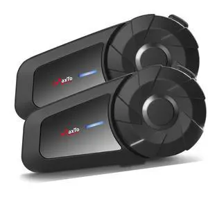 MAXTO Motorcycle Bluetooth Headset, MX1 2-Riders 800M Universal Intercom Communication Systems, HiFi Stereo Sound/IPX6 Waterproof, Motorcycle Helmet Speaker-Intercom-Headset 2 Pack MAXTO Motorcycle Bluetooth Headset, MX1 2-Riders 800M Universal Intercom Communication Systems, HiFi Stereo Sound/IPX6 Waterproof, Motorcycle Helmet Speaker-Intercom-Headset 2 Pack
