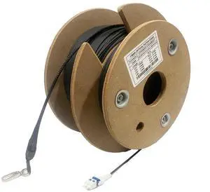 Armored Fiber Optic Cable Uniboot LC to LC Single Mode Duplex Fiber Jumper Optical Patch Cord 9/125um OS1/OS2 LSZH Black with Pulling Eye in one End for Outdoor and Indoor Use. (LC OS1/OS2 328ft) Armored Fiber Optic Cable Uniboot LC to LC Single Mode Duplex Fiber Jumper Optical Patch Cord 9/125um OS1/OS2 LSZH Black with Pulling Eye in one End for Outdoor and Indoor Use. (LC OS1/OS2 328ft)