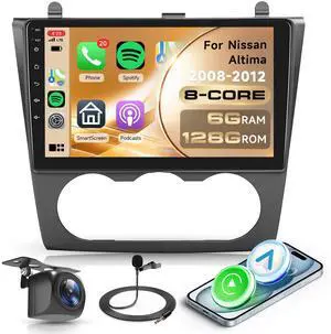 Rimoody 8 Core 6G 128G Android 15 Car Stereo for Nissan Altima 2008-2012, Wireless Carplay Android Auto, 9 Touchscreen Radio with GPS Bluetooth 5G-WiFi FM/RDS 32EQ DSP Backup Camera SWC(Manual Rimoody 8 Core 6G 128G Android 15 Car Stereo for Nissan Altima 2008-2012, Wireless Carplay Android Auto, 9 Touchscreen Radio with GPS Bluetooth 5G-WiFi FM/RDS 32EQ DSP Backup Camera SWC(Manual