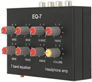 DC5-12V 7 Band Sound Equalizer, 12dB High Bass Adjustment, Input Output Dual Channel Digital Equalizer, Aluminum Alloy Material, Compatible with Headphones DC5-12V 7 Band Sound Equalizer, 12dB High Bass Adjustment, Input Output Dual Channel Digital Equalizer, Aluminum Alloy Material, Compatible with Headphones
