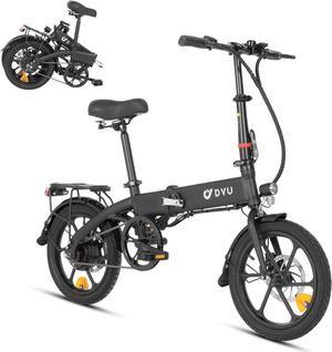 DYU 16" Commuter Electric Bike for Adults,15.5MPH Cruiser E Bike, 250W 36V 7.8AH Li-ion Battery,Travel Up to 25 Miles, Complies to UL2849