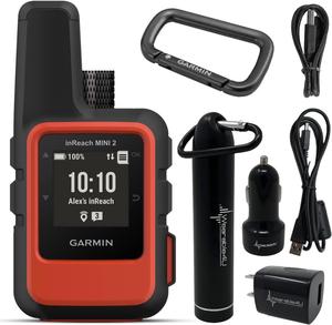 inReach Mini 2 Satellite Communicator (Flame Red) with Power Pack Bundle