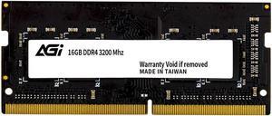 AGI SD138 16GB DDR4 SO-DIMM 3200MHz CL22, 260-pin for Computer Memory RAM Module Upgrade
