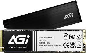 AGI 2TB SSD, AI828 PCIe NVMe 4.0 M.2 2280 Gen4x4 with Heat Sink, Read up to 7400MB/s, Work with PS5, 3D NAND Internal Solid State Drive - AGI2T0G44AI828