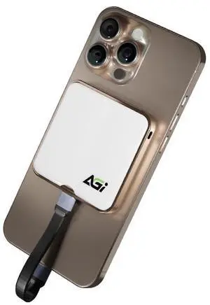 AGI EDM38 Portable 1TB SSD Type-C USB 3.2 Gen 2x2 Storage(White). Compatible with Magsafe for iPhone 15 Pro Max ProRes. Read speed up to 2050 MB/s. External SSD for iPhone 15 and newer, PC, laptops.