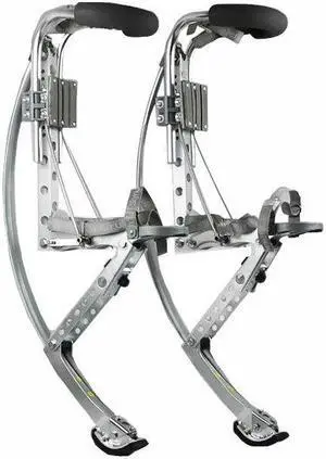 Skyrunner Adult Kangaroo Shoes Jumping Stilts Men Women Fitness Exercise (155~200 Ibs/70~90kg) Bouncing Shoes Silver