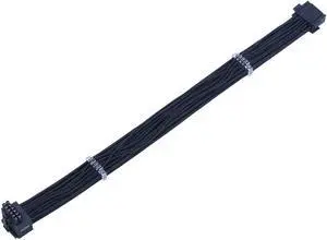X-Enlazar Superior 600W PCIe 5.0 / Gen 5 90 Degree L-Angled Patent 12VHPWR PSU Extension Cable / Black / 12+4pin to 12+4pin Extension Connector / Mesh Paracord Sleeving