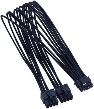 X-Enlazar Superior 600W PCIe 5.0 (Gen 5.0) 12VHPWR PSU Cable / Black / Dual 6+2pin to 12+4pin Cable / Mesh Paracord Sleeving