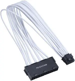 X-Enlazar Superior Triple 6+2pin to 12VHPWR Extension Cable 300mm / 600W PCIe 5.0 (Gen 5.0) 12V-2x6 PSU Cable / Mesh Paracord Sleeving / White