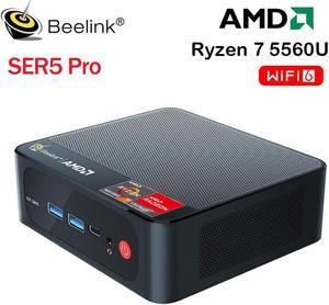 Beelink Mini PC SER5 AMD Ryzen 5 5560U (6C/12T Up to 4.0GHz), 16GB DDR4 RAM 1TB NVME SSD, AMD Radeon Graphics, Windows 11 Pro, WiFi 6/BT 5.2