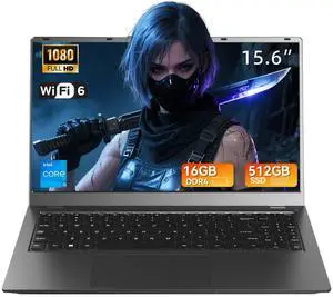 BRENUC Gaming Laptop Intel Core i5-1240P 3.3-4.4GHz, 15.6" IPS Display,16GB RAM 512GB NVMe SSD Laptop Computer Windows 11 Pro, Metal Case