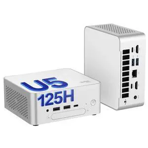 BRENUC BREC Mini PC - Intel Core Ultra 5 125H, 128 GB DDR5 Max RAM Support, Intel Arc Graphics, Bluetooth 5.3, 2.5 Gigabit Ethernet Barebone System