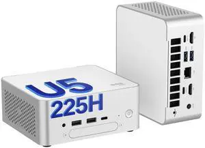 BRENUC BREC Mini PC - Intel Core Ultra 5 225H, 128 GB DDR5 Max RAM Support, Intel Arc Graphics, Bluetooth 5.3, 2.5 Gigabit Ethernet Barebone System
