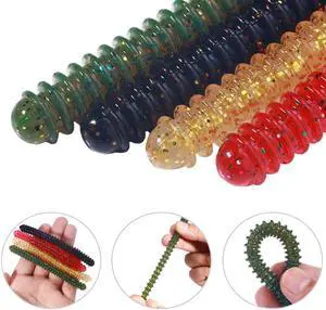 24pcs Fishing Soft Worm Lures set Fishing Bait Soft Sinking Lure Pesca Silicone Fishing Tackle,4.13in(10.5cm) 5.6g