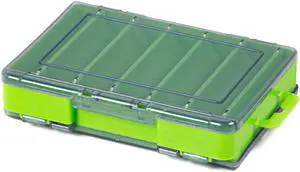 Double-sided Multi-functional Lure Box, Fishing Gear Accessories 5.51in (14cm)x3.94in (10cm)x1.1in (2.8cm) Green