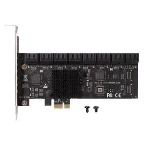 PCIE to SATA III 16 Port Controller Card PCIe X1 X4 X8 SATA 6Gbps Expansion Card Multi-Port Hard Drive Riser Card for PC PCIE to SATA III 16 Port Controller Card PCIe X1 X4 X8 SATA 6Gbps Expansion Card Multi-Port Hard Drive Riser Card for PC