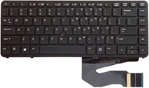 For EliteBook 840 G1 G2 850 G1 G2 US Keyboard Backlit Black Color US English Keyboard with Frame Replacement Part