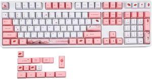 Cmokifuly Cute Flower Keycaps,3D Custom Keycaps Cherry Blossom ESC Key for  Mechanical Keyboard,OEM R4 Profile Shine-Through Base Sakura Keycap (Pink)