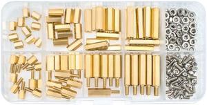 Handy 180pcs/set Brass Spacer Hex Standoffs Metal Screws Nuts Assortment Kits
