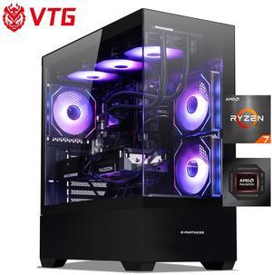 VTG Gaming PC AMD Ryzen7 9700X, Radeon RX 9070 GRE 12G, 1TB NVME SSD, 32GB DDR5 RAM , 850W GOLD PSU ,360MM AIO liquid cooler , MSI B650M , Windows 11 Home, WIFI,  Prebuilt Gaming Pc New computer