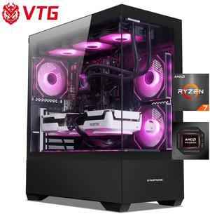 VTG Gaming PC AMD Ryzen7 9700X, Radeon RX 9070XT 16G, 1TB NVME SSD, 32GB DDR5 RAM , 850W GOLD PSU ,360MM AIO liquid cooler , MSI B650M , Windows 11 Home, WIFI,  Prebuilt Gaming Pc New computer
