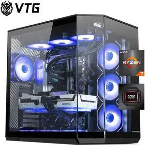 VTG Gaming PC Desktop AMD Ryzen7 9800X3D ,Radeon RX9070XT 16G, 2TB NVME SSD, 32GB DDR5 RAM , 850W GOLD PSU ,  X870-P , Windows 11 Home 64-bit ,  WIFI, Prebuilt Gaming Pc New computer