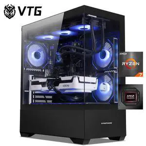 VTG Gaming PC AMD Ryzen7 9700X, Radeon RX 9070XT 16G, 1TB NVME SSD, 32GB DDR5 RAM , 850W GOLD PSU ,360MM AIO liquid cooler , MSI B650M , Windows 11 Home, WIFI,  Prebuilt Gaming Pc New computer