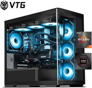 VTG Vertium Gaming PC Desktop AMD Ryzen7 9800X3D ,Radeon RX9070XT 16G, 2TB NVME SSD, 32GB DDR5 RAM , 850W GOLD PSU,360mm AIO liquid cooler  , Windows 11 Home ,  WIFI, Prebuilt Gaming Pc New computer