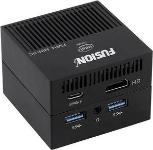 Fusion5 FMP4 Mini PC Windows 11 Pro - Intel Quad Core Mini Computer, 128GB Storage and 8GB RAM - Mini Desktop Computer with Dual Band WiFi, HDMI, USB 3.0, Micro SD Card Slot - Small & Portable