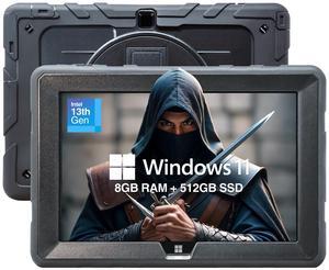 Fusion5 10.1" Windows 11 Full HD Rugged Tablet PC - 13th Gen CPU, 8GB RAM, 512GB SSD, 10 Inch, 5G WiFi, HD Webcam, Micro HDMI, Expandable Storage