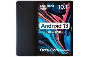 Fusion5 10.1" Android Tablet with Octa-core Processor - Android 13, 8GB RAM 128GB Storage, 10 Inch, Full HD Touchscreen, Dual-Band WiFi, Dual Cameras, USB Type C, Fast Charging, Slim & Stylish