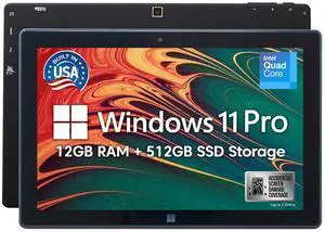 Fusion5 Built in USA 10.1 Windows 11 Professional Tablet PC - 12GB RAM 512GB SSD, Intel 13th Gen, Full HD Windows Tablet, USB C, HDMI - 2 Year Full Warranty with Accidental Damage
