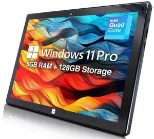 Fusion5 Built in USA 10.1" Windows 11 Professional Full HD Tablet PC - 8GB RAM, 256GB SSD, Intel Quad-Core, Ultra Slim, 10 Inch Windows Tablet, USB, HDMI - 2 Year Full Warranty with Accidental Damage