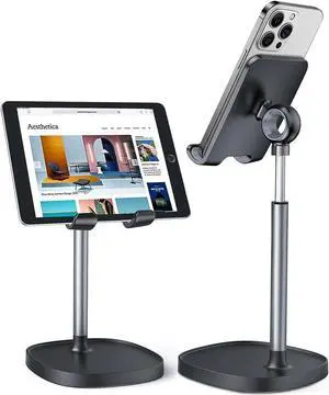 LISEN Cell Phone Stand, Height Angle Adjustable Phone Stand for Desk, Thick Case Friendly Phone Holder Stand, Taller iPhone Stand Compatible with All Mobile Phones,iPhone, Switch,iPad,Tablet(4-10in)