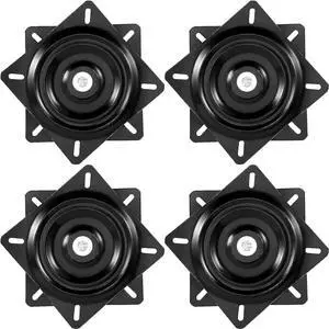 4 Pack 6.25 Inch Bar Stool Swivel Replacement, 360° Swivel Bar Stool Swivel Plate, Square Seat Swivel Base for Recliner Chair or Furniture, Black2