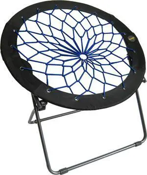 Zenithen Limited Foldable Bunjo Bungee Chair for Dorms, Living Rooms, Bedrooms, Camping, Gaming & Lounging, Indigo (Pack of 1)