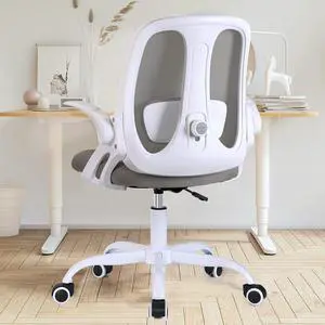 Office Chair, Ergonomic Computer Desk Chair with 2D Lumbar Support and Flip-up Arms, Swivel Breathable Mesh Task Chair with Adjustable Height for Home Office Office Chair, Ergonomic Computer Desk Chair with 2D Lumbar Support and Flip-up Arms, Swivel Breathable Mesh Task Chair with Adjustable Height for Home Office